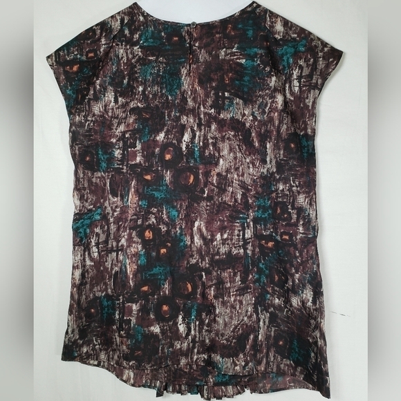 Talbot's Brown Multicolored Sleeveless Shirt Sz 8 - Picture 3 of 8